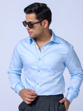 Blue Slim Fit Cotton Men Shirt