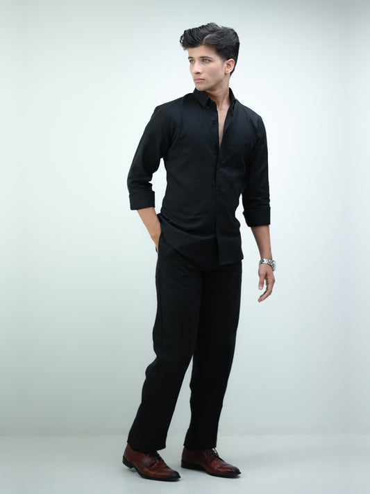 Black Smart Casual Co-Ord Set for Men