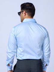 Blue Slim Fit Cotton Men Shirt