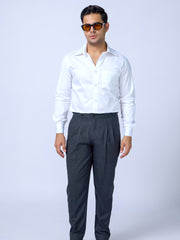 Solid White Cotton Men Slim Fit Shirt