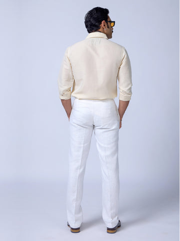 Breezy White Linen Trousers For Men