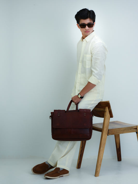 Men's Cream Linen Blend Co-Ord Set