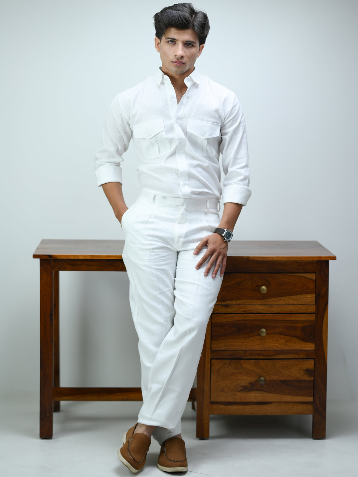 Men's White Explorer Pocket Shirt