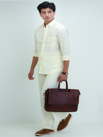 Men's Cream Linen Blend Co-Ord Set