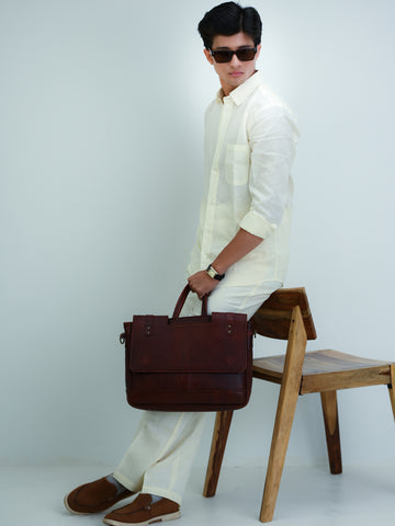 Men's Cream Linen Blend Co-Ord Set