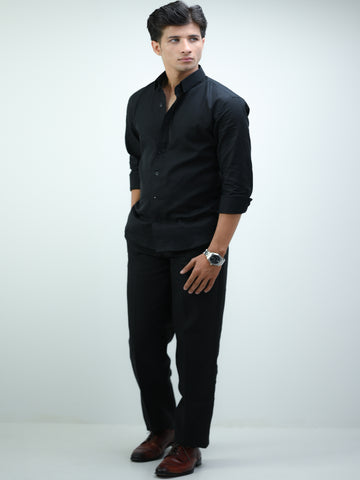 Black Smart Casual Co-Ord Set for Men