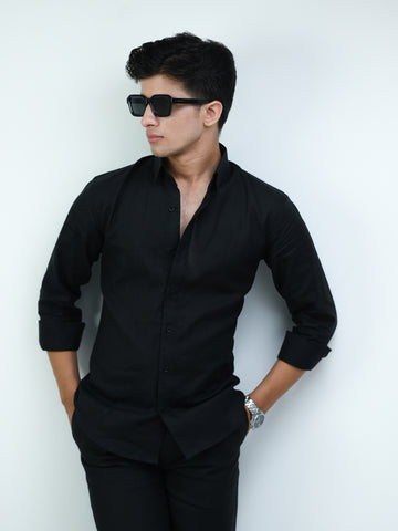 Black Smart Casual Co-Ord Set for Men