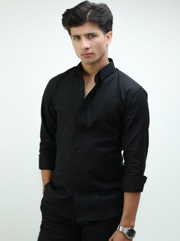 Black Smart Casual Co-Ord Set for Men