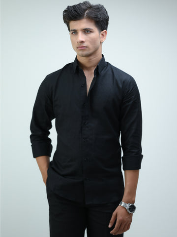 Black Smart Casual Co-Ord Set for Men