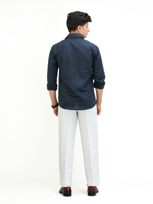 Classic White Linen Trousers for Men